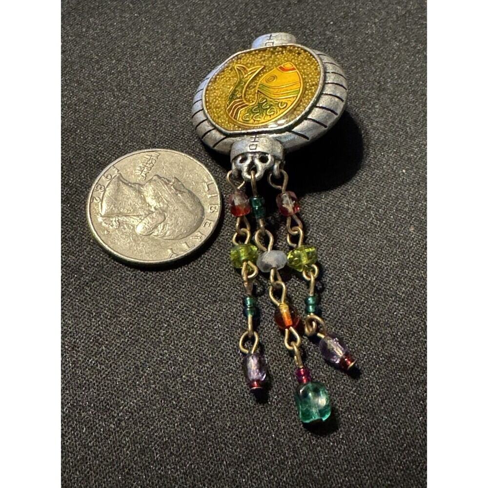 Chico's Koi Fish Rhinestone Signed Brooch - Picture 4 of 6